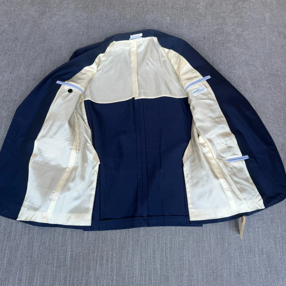 Gant Rugger New Haven Blazer Jacket Mens 38 Blue Lined Single Breasted Formal